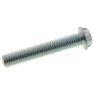System Zero Zinc Plated Flange Button Steel Tamper Proof Security Screw, M5 x 30mm