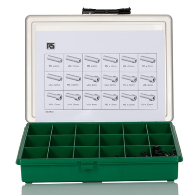 RS PRO Steel 450 Piece Hex Socket Drive Screw/Bolt Kit