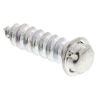 System Zero Zinc Plated Flange Button Steel Tamper Proof Security Screw, No. 6 x 12mm