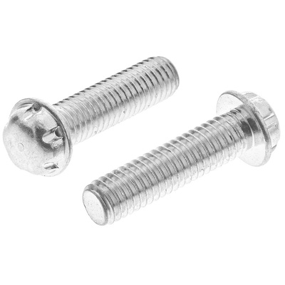 System Zero Zinc Plated Flange Button Steel Tamper Proof Security Screw, M3 x 12mm