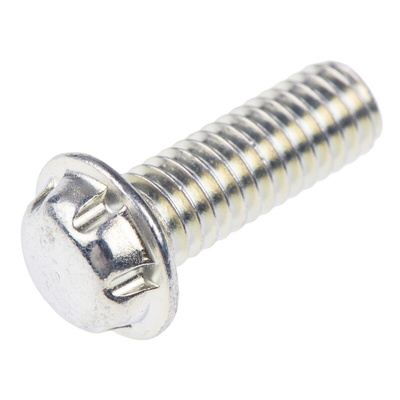 System Zero Zinc Plated Flange Button Steel Tamper Proof Security Screw, M4 x 12mm