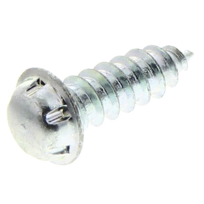 System Zero Zinc Plated Flange Button Steel Tamper Proof Security Screw, No. 8 x 12mm
