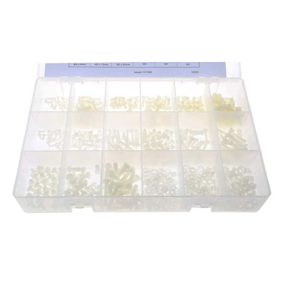 RS PRO Nylon 600 Piece Slot Drive Screw/Bolt Kit