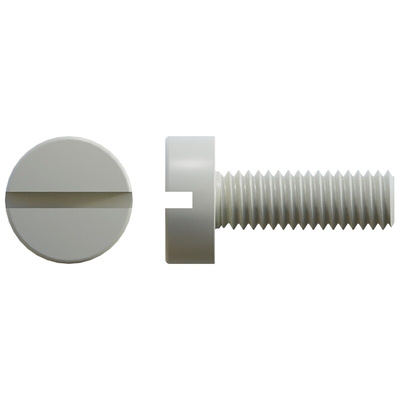 RS PRO Slot Cheese Head Nylon Machine Screws DIN 84, M5x6mm