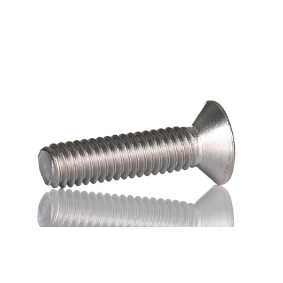 RS PRO Plain Countersunk Stainless Steel Tamper Proof Security Screw, M4 x 16mm