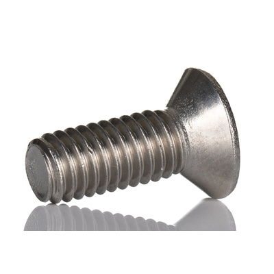 RS PRO Plain Countersunk Stainless Steel Tamper Proof Security Screw, M6 x 16mm