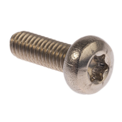 RS PRO Plain Pan Stainless Steel Torx Screw, M4