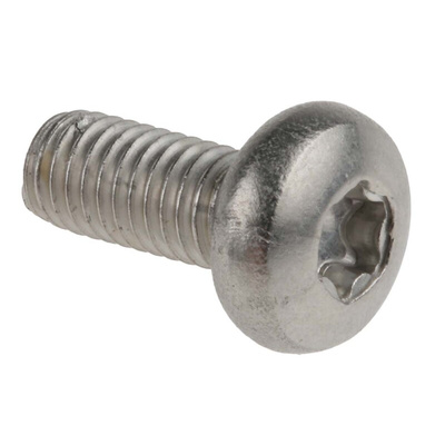RS PRO Plain Pan Stainless Steel Torx Screw, M5
