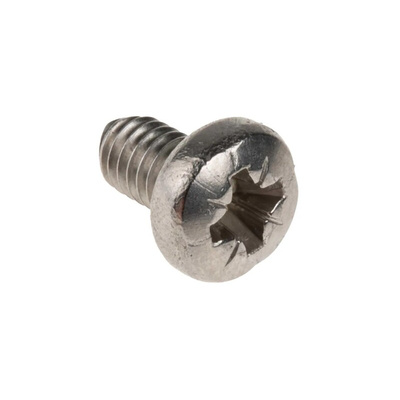 RS PRO Pozidriv Round A2 304 Stainless Steel Machine Screw DIN 7985, M4x6mm