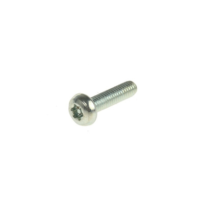 RS PRO Bright Zinc Plated Pan Steel Tamper Proof Security Screw, M3 x 12mm