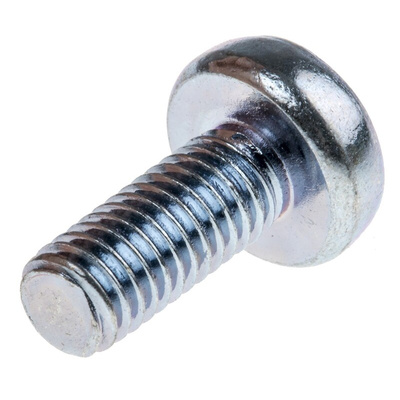 RS PRO Bright Zinc Plated Pan Steel Tamper Proof Security Screw, M5 x 12mm