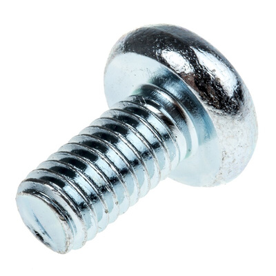 RS PRO Bright Zinc Plated Pan Steel Tamper Proof Security Screw, M6 x 12mm