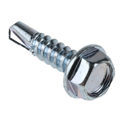 RS PRO Bright Zinc Plated Steel Self Drilling Screw M4.8 x 19mm Long