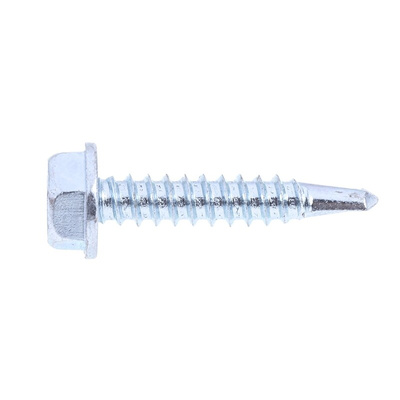 RS PRO Bright Zinc Plated Steel Self Drilling Screw M4.8 x 25mm Long