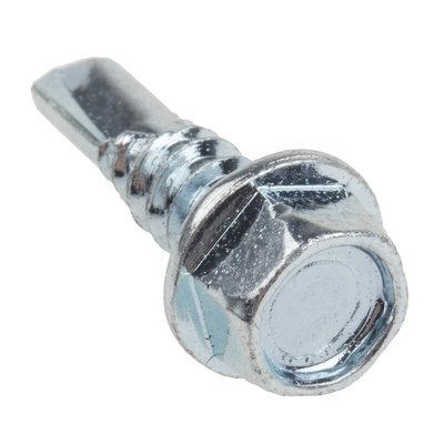 RS PRO Bright Zinc Plated Steel Self Drilling Screw M5.5 x 19mm Long