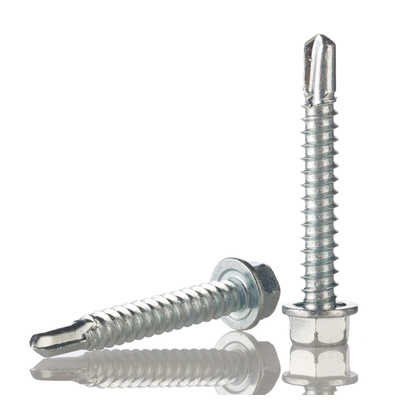 RS PRO Bright Zinc Plated Steel Self Drilling Screw M5.5 x 38mm Long