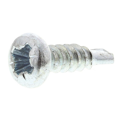RS PRO Bright Zinc Plated Steel Self Drilling Screw No. 6 x 1/2in Long x 13mm Long