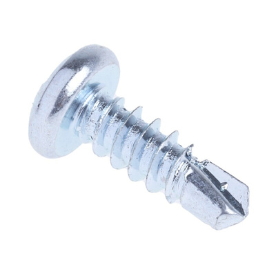 RS PRO Bright Zinc Plated Steel Self Drilling Screw No. 8 x 1/2in Long x 13mm Long
