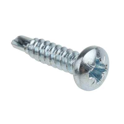 RS PRO Bright Zinc Plated Steel Self Drilling Screw No. 8 x 3/4in Long x 19mm Long