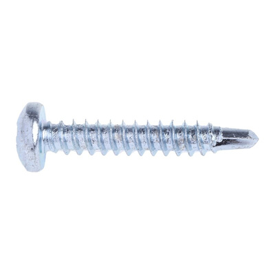 RS PRO Bright Zinc Plated Steel Self Drilling Screw No. 8 x 1in Long x 25mm Long