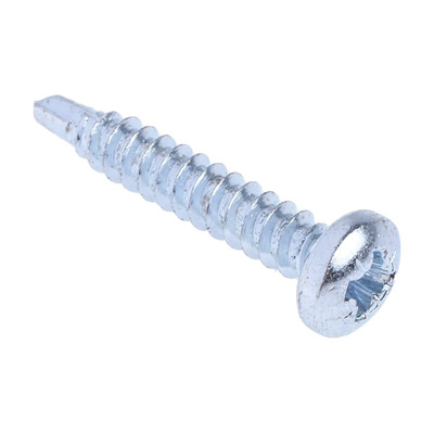 RS PRO Bright Zinc Plated Steel Self Drilling Screw No. 8 x 1in Long x 25mm Long