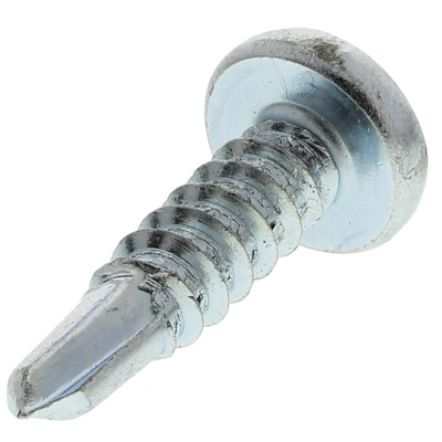 RS PRO Bright Zinc Plated Steel Self Drilling Screw No. 10 x 3/4in Long x 19mm Long