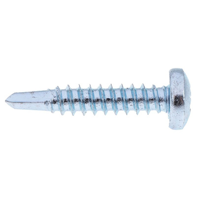 RS PRO Bright Zinc Plated Steel Self Drilling Screw No. 10 x 1in Long x 25mm Long