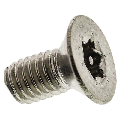 RS PRO Plain Flat Stainless Steel Tamper Proof Security Screw, M3 x 6mm