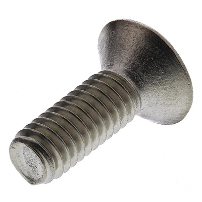 RS PRO Plain Flat Stainless Steel Tamper Proof Security Screw, M4 x 12mm