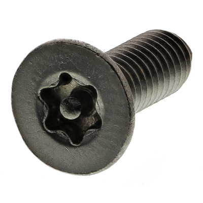 RS PRO Plain Flat Stainless Steel Tamper Proof Security Screw, M4 x 12mm