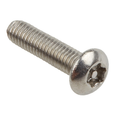 RS PRO Plain Button Stainless Steel Tamper Proof Security Screw, M3 x 12mm