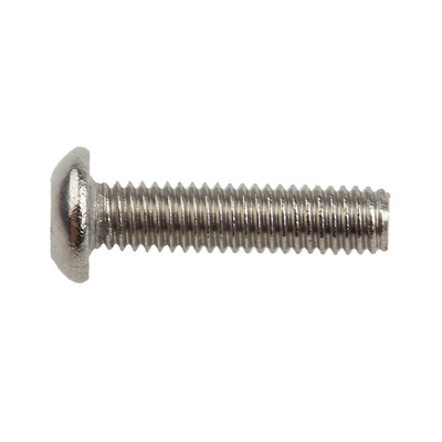 RS PRO Plain Button Stainless Steel Tamper Proof Security Screw, M3 x 12mm