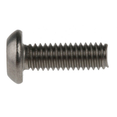 RS PRO Plain Button Stainless Steel Tamper Proof Security Screw, M4 x 12mm