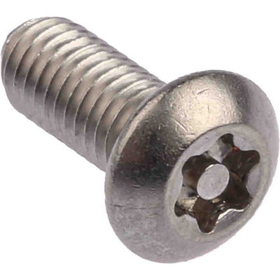 RS PRO Plain Button Stainless Steel Tamper Proof Security Screw, M5 x 12mm