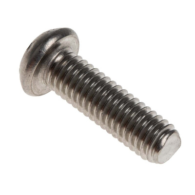 RS PRO Plain Button Stainless Steel Tamper Proof Security Screw, M6 x 20mm