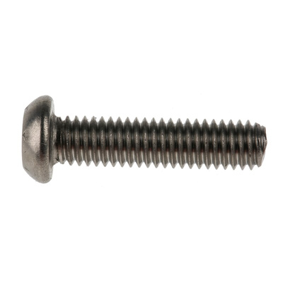 RS PRO Plain Button Stainless Steel Tamper Proof Security Screw, M6 x 25mm