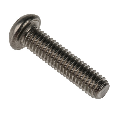 RS PRO Plain Button Stainless Steel Tamper Proof Security Screw, M6 x 25mm