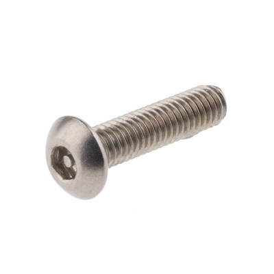 RS PRO Plain Button Stainless Steel Tamper Proof Security Screw, M3 x 12mm