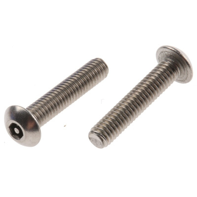 RS PRO Plain Button Stainless Steel Tamper Proof Security Screw, M4 x 20mm