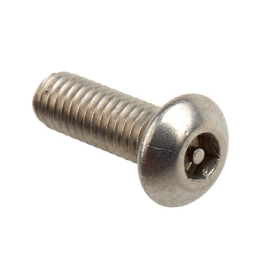 RS PRO Plain Button Stainless Steel Tamper Proof Security Screw, M4 x 12mm