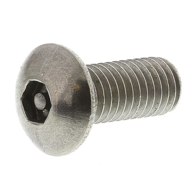 RS PRO Plain Button Stainless Steel Tamper Proof Security Screw, M5 x 12mm