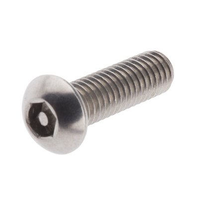 RS PRO Plain Button Stainless Steel Tamper Proof Security Screw, M6 x 20mm