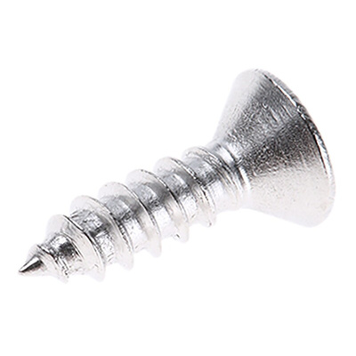 RS PRO Plain Stainless Steel Countersunk Head Self Tapping Screw, N°6 x 1/2in Long 13mm Long