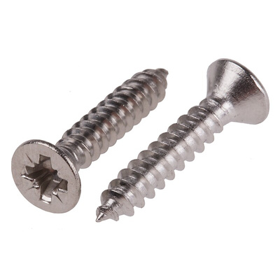 RS PRO Plain Stainless Steel Countersunk Head Self Tapping Screw, N°6 x 3/4in Long 19mm Long