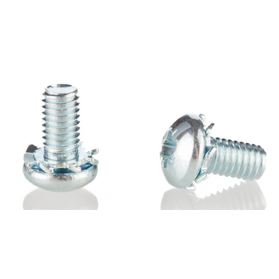 RS PRO M3 x 6 mmmm Zinc Plated Steel Pan Head Sems Screw, External Tooth Washer