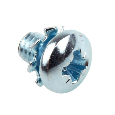 RS PRO M4 x 6 mmmm Zinc Plated Steel Pan Head Sems Screw, External Tooth Washer