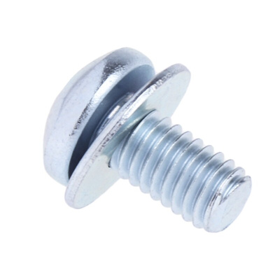 RS PRO M3 x 6 mmmm Zinc Plated Steel Pan Head Sems Screw, Plain Washer