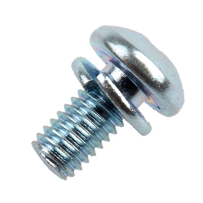 RS PRO M3 x 6 mmmm Zinc Plated Steel Pan Head Sems Screw, Spring Washer