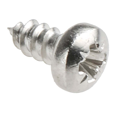 RS PRO Plain Stainless Steel Pan Head Self Tapping Screw, N°N°4 x 1/4in Long 6.5mm Long