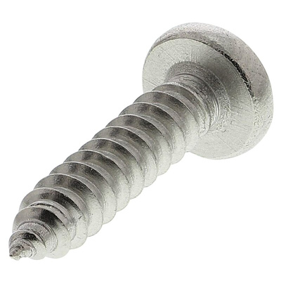 RS PRO Plain Stainless Steel Pan Head Self Tapping Screw, N°8 x 3/4in Long 19mm Long